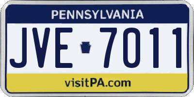 PA license plate JVE7011