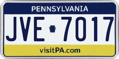 PA license plate JVE7017