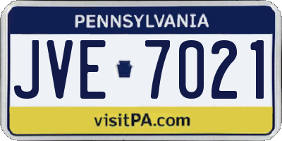 PA license plate JVE7021