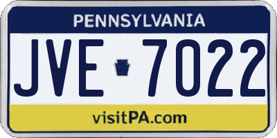 PA license plate JVE7022
