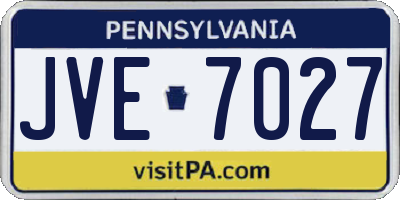 PA license plate JVE7027