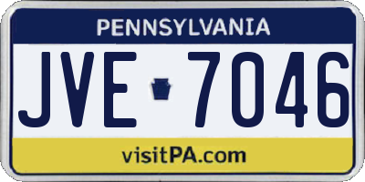PA license plate JVE7046