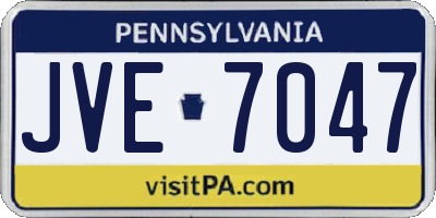 PA license plate JVE7047
