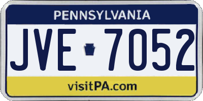 PA license plate JVE7052