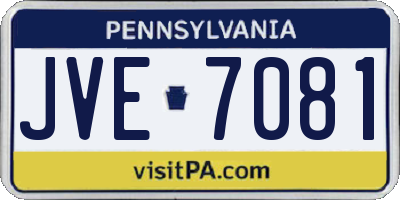 PA license plate JVE7081