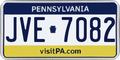 PA license plate JVE7082