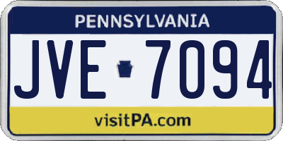 PA license plate JVE7094