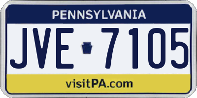 PA license plate JVE7105