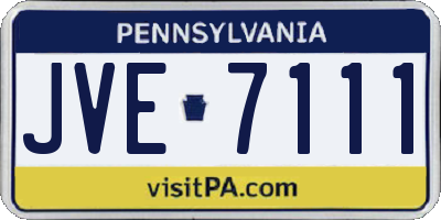 PA license plate JVE7111