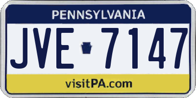 PA license plate JVE7147
