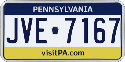 PA license plate JVE7167