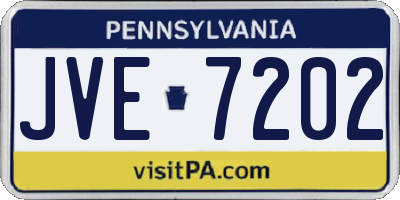 PA license plate JVE7202