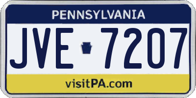 PA license plate JVE7207