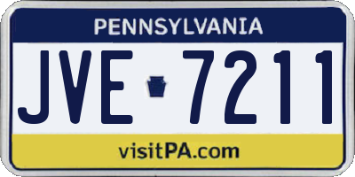 PA license plate JVE7211