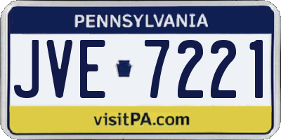 PA license plate JVE7221