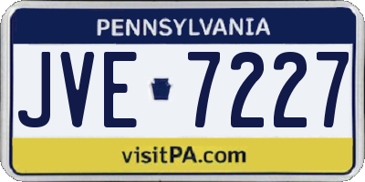 PA license plate JVE7227