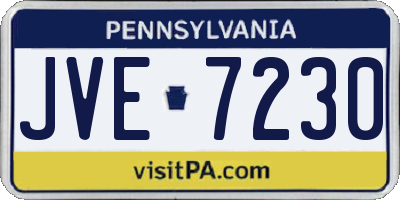 PA license plate JVE7230