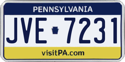 PA license plate JVE7231