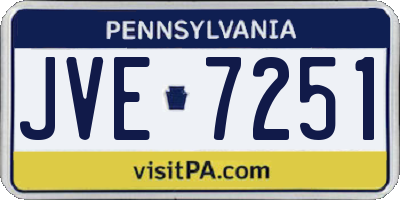 PA license plate JVE7251
