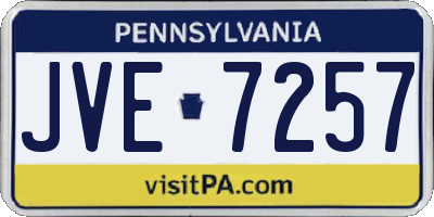 PA license plate JVE7257