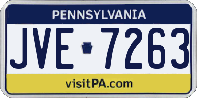 PA license plate JVE7263