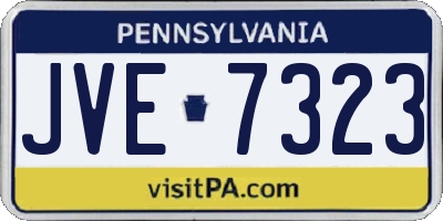 PA license plate JVE7323
