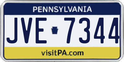 PA license plate JVE7344