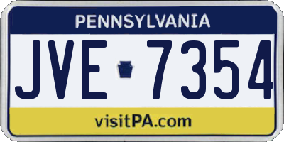 PA license plate JVE7354