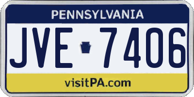 PA license plate JVE7406