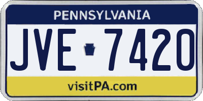 PA license plate JVE7420