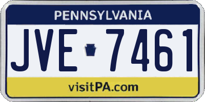 PA license plate JVE7461