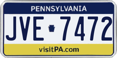 PA license plate JVE7472