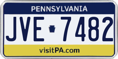 PA license plate JVE7482