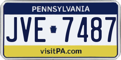 PA license plate JVE7487