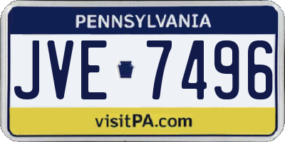 PA license plate JVE7496