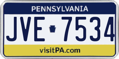 PA license plate JVE7534