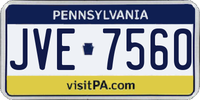 PA license plate JVE7560