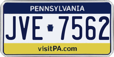 PA license plate JVE7562