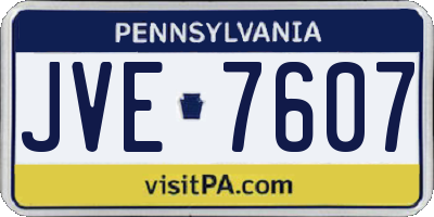 PA license plate JVE7607