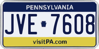 PA license plate JVE7608