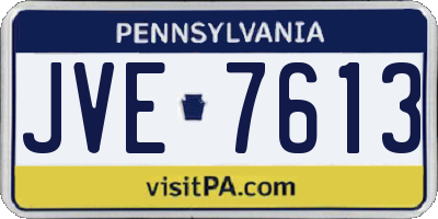 PA license plate JVE7613