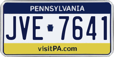 PA license plate JVE7641