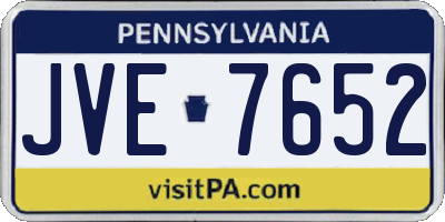 PA license plate JVE7652