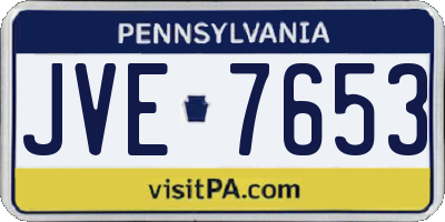 PA license plate JVE7653