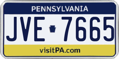 PA license plate JVE7665
