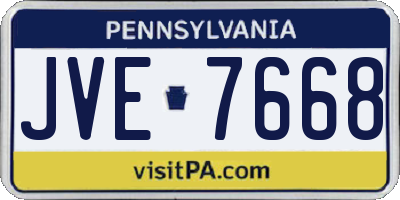 PA license plate JVE7668