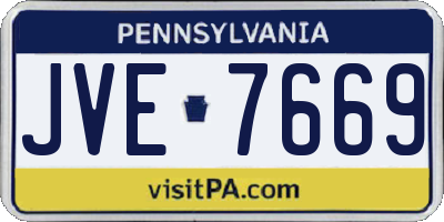 PA license plate JVE7669