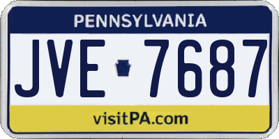 PA license plate JVE7687
