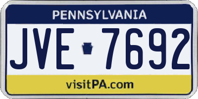 PA license plate JVE7692