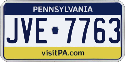 PA license plate JVE7763